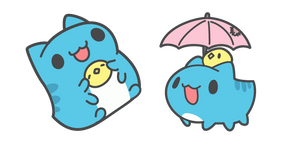 Cute Bugcat Capoo with Umbrella Cursor